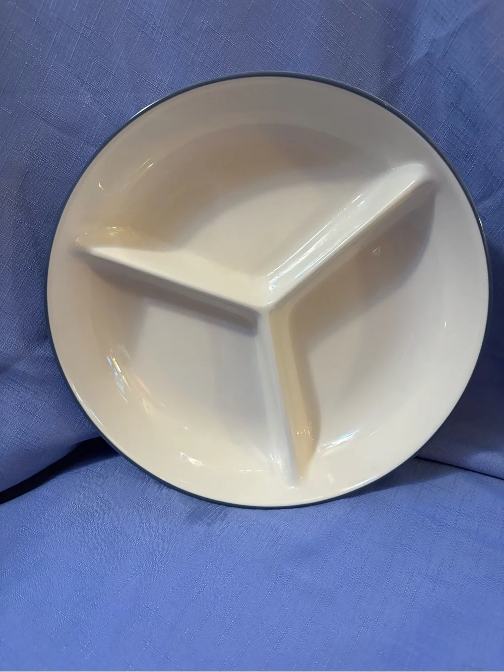 Lenox Poppies On Blue Divided 10” Serving Bowl